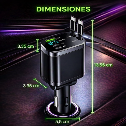 Cargador 5 en 1 Carga Rápida Retractil Antipérdidas